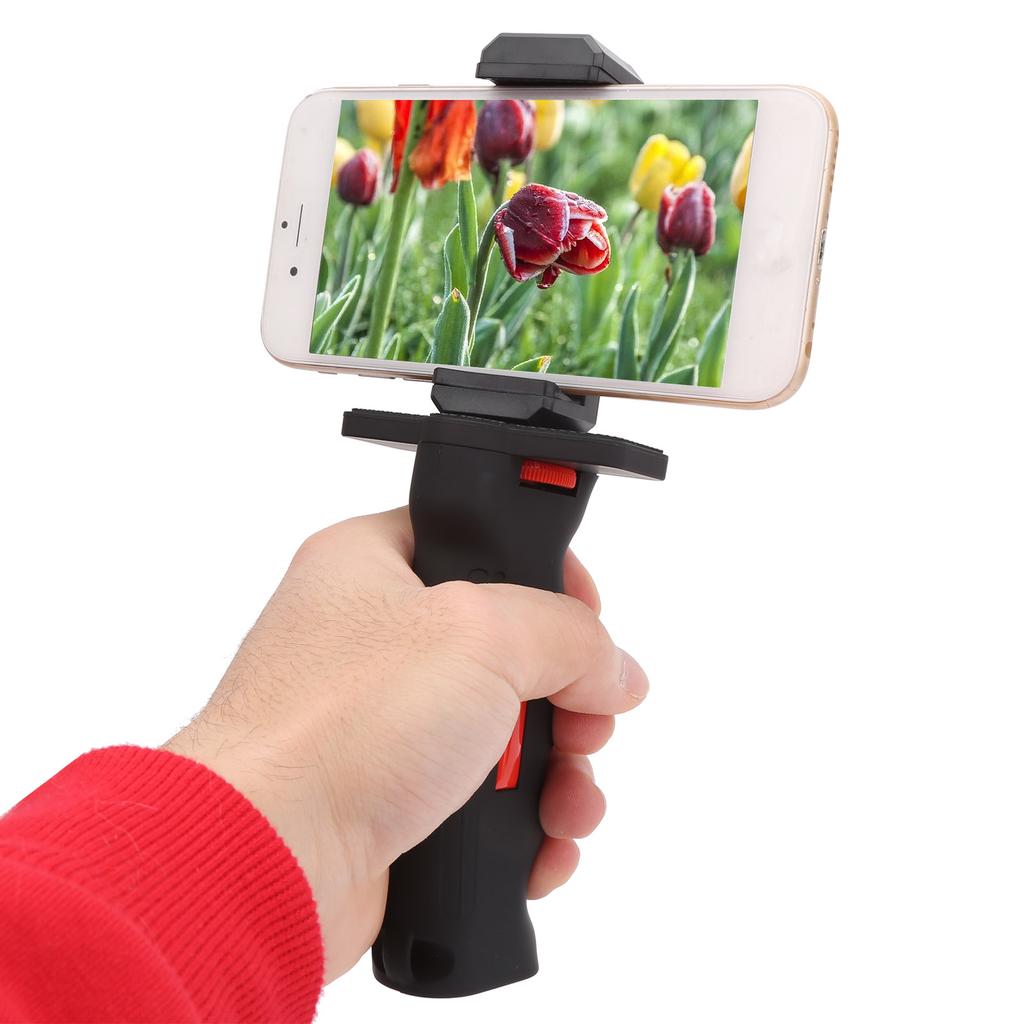 Camera Plastic Handheld Grip Stabilizer Handle Mount Stand with Mobile Phone Clamp