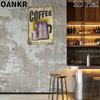 Vintage Coffee Metal Tin Sign 12x8 Inch, Fresh Brewed Art Poster, Retro Plaque Wall Decor for Man Cave Garage Bar