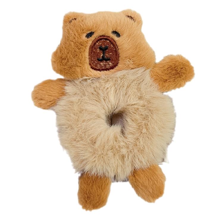 Милая плюшевая повязка на голову с капибарой, эластичная повязка для волос, модные аксессуары для волос, резинки для волос, накладные волосы, подходит для девочек и женщин