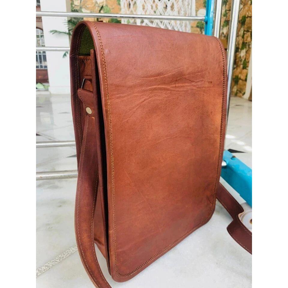 Мужская безопасная кожаная винтажная сумка-мессенджер для ноутбука ручной работы, портфель-сатчел