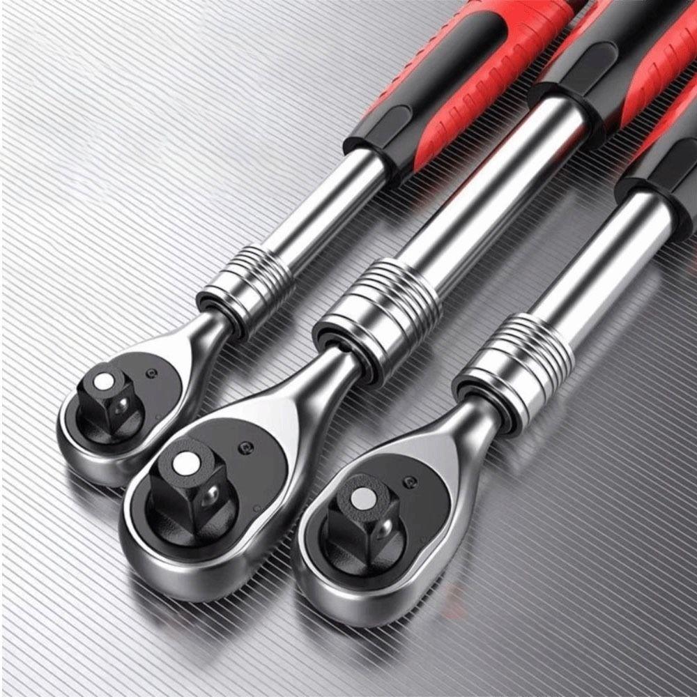 Трещотный ключ с 72 зубцами, из углеродистой стали, с гибкой головкой, выдвижной, многофункциональный инструмент