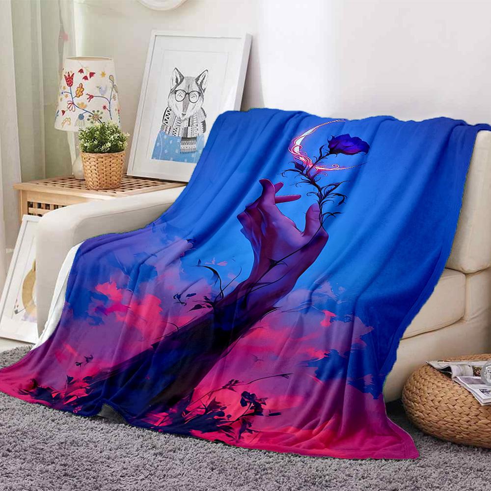 1pc Glowing Bloom Blanket, Lightweight Flannel Throw Blanket for Sofa, Bed, Travel, Camping, Living Room, Office, Couch, Chair, and Bed