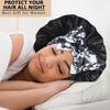 New Wide Edge Women's Silk Hat Elastic Breathable Flowers Patterns Satin Shower Cap Sleeping Hat Hair Care