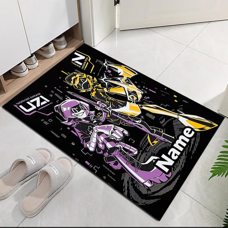 Custom Name Murder Drones Printed Carpet, for Office Chair Living Room Bedroom Kitchen Room Decor Gifts.