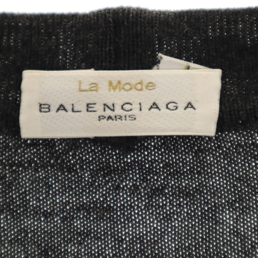Balenciaga 90s Made In Italy Old Long Sleeve V Neck Knit Cardigan Cable Women Used