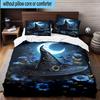 Witch's Hat And Crescent Moon 3pcs Bedding,Including 1pc Duvet Cover And 2pcs Pillowcases Perfect for Christmas,Ideal for Bedroom, Dormitory