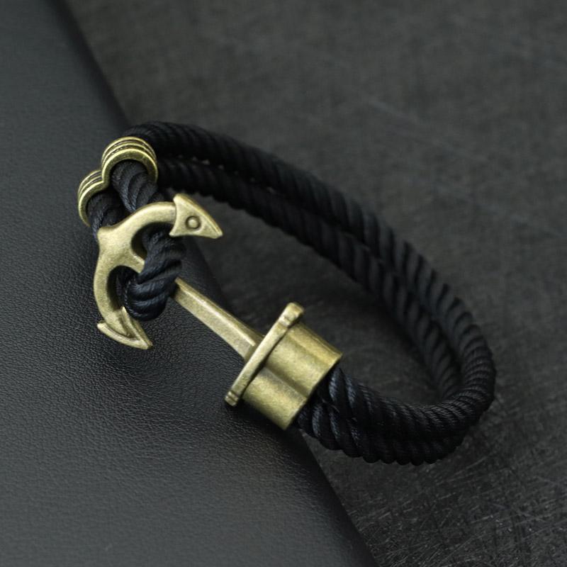 Viking Mens Bracelet With Rope Double Layer Easy Hook Punk Jewelry Accessories For Him Pirate Nautical Braslet Erkek Bileklik