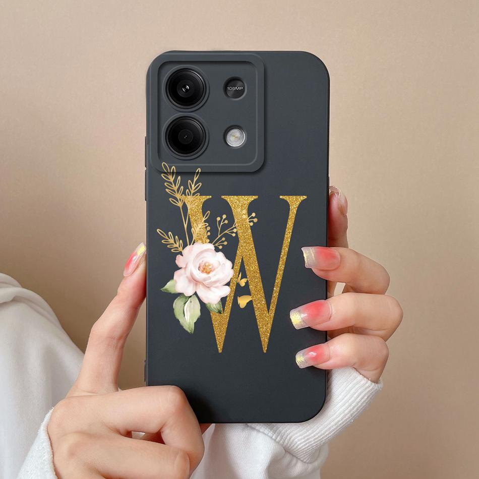 Чехол для телефона для Redmi Note 13 Pro 4G 5G, элегантный с буквой, мягкий жидкий силикон, защита по всему корпусу для Redmi Note13 13Pro, Fundas