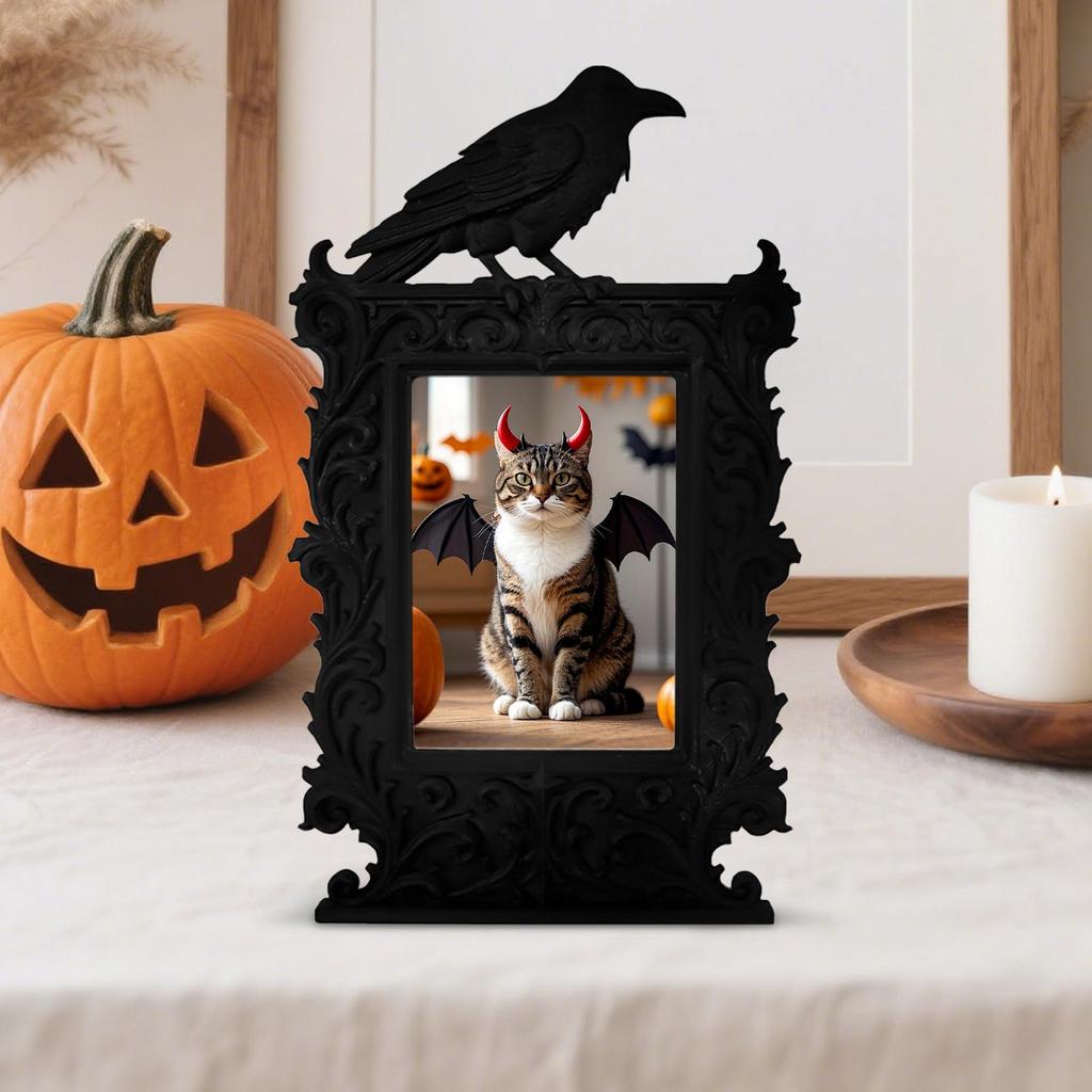 Gothic Picture Frame Vintage Spooky Gothic Decor Halloween Decorations for Haunted House Home Apartment Dormitory Bedroom