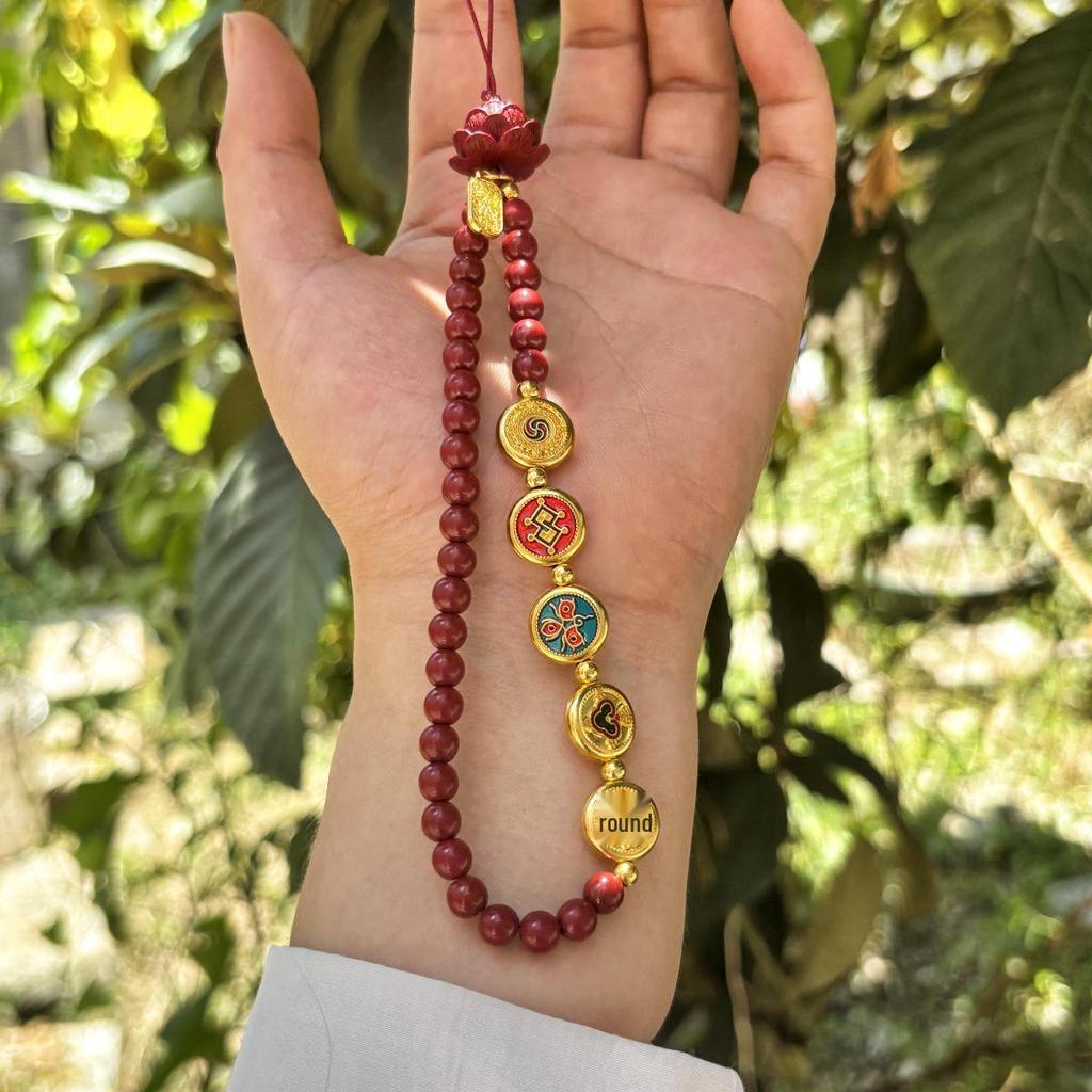 Киноварь Пять Богов Привлекающих Богатство Цепочка для Телефона: Красный киноварный кулон-подвеска на шнурке для мужчин и женщин