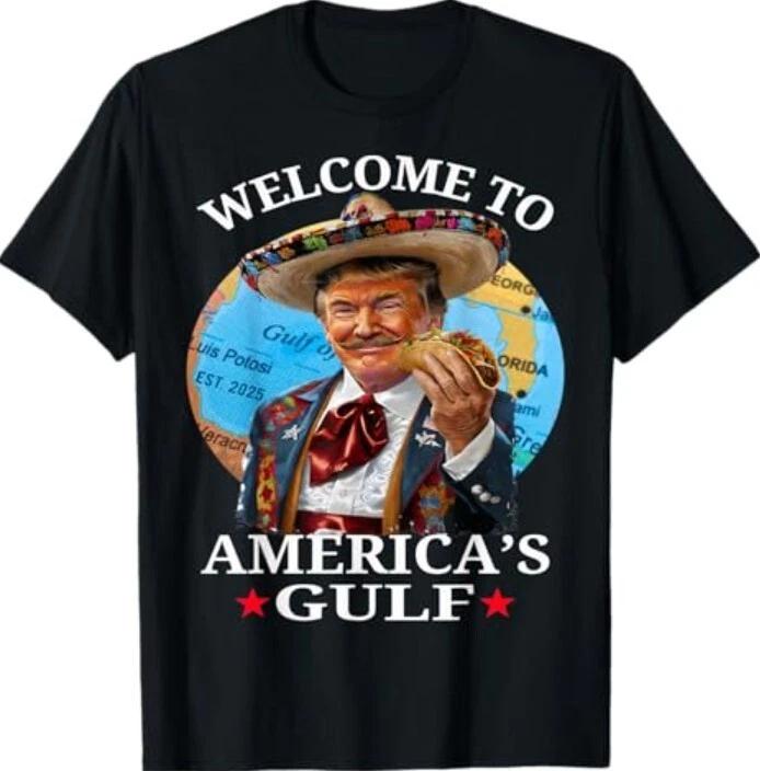 Смешная футболка Трампа America's Gulf Est 2025 Сувенирная футболка Трампа