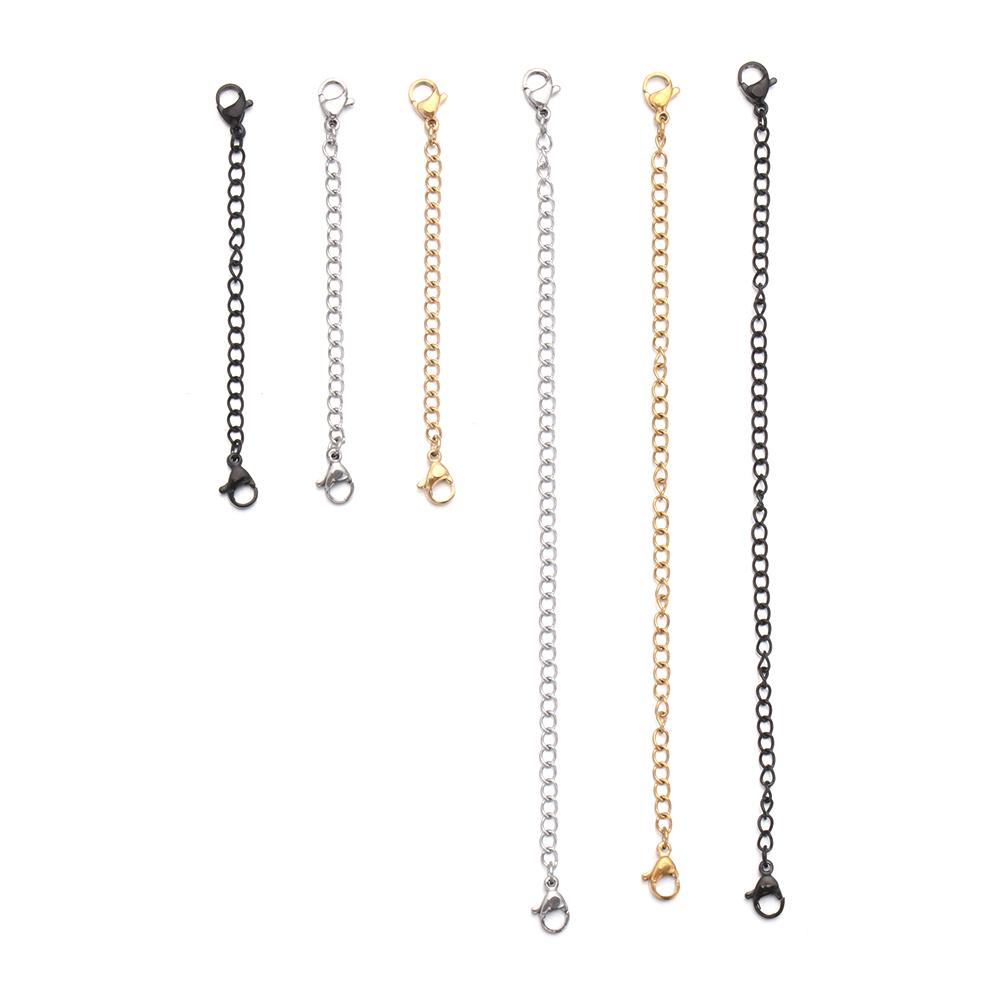 Черный 3-дюймовый удлинитель/удлинитель цепи безопасности, ювелирные аксессуары, ожерелье, браслет, замок-лобстер