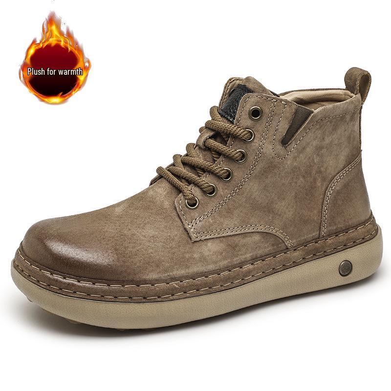 Men's Retro Martin Boots: High-Top, Plus Velvet, Casual Sports Shoes for Autumn & Winter