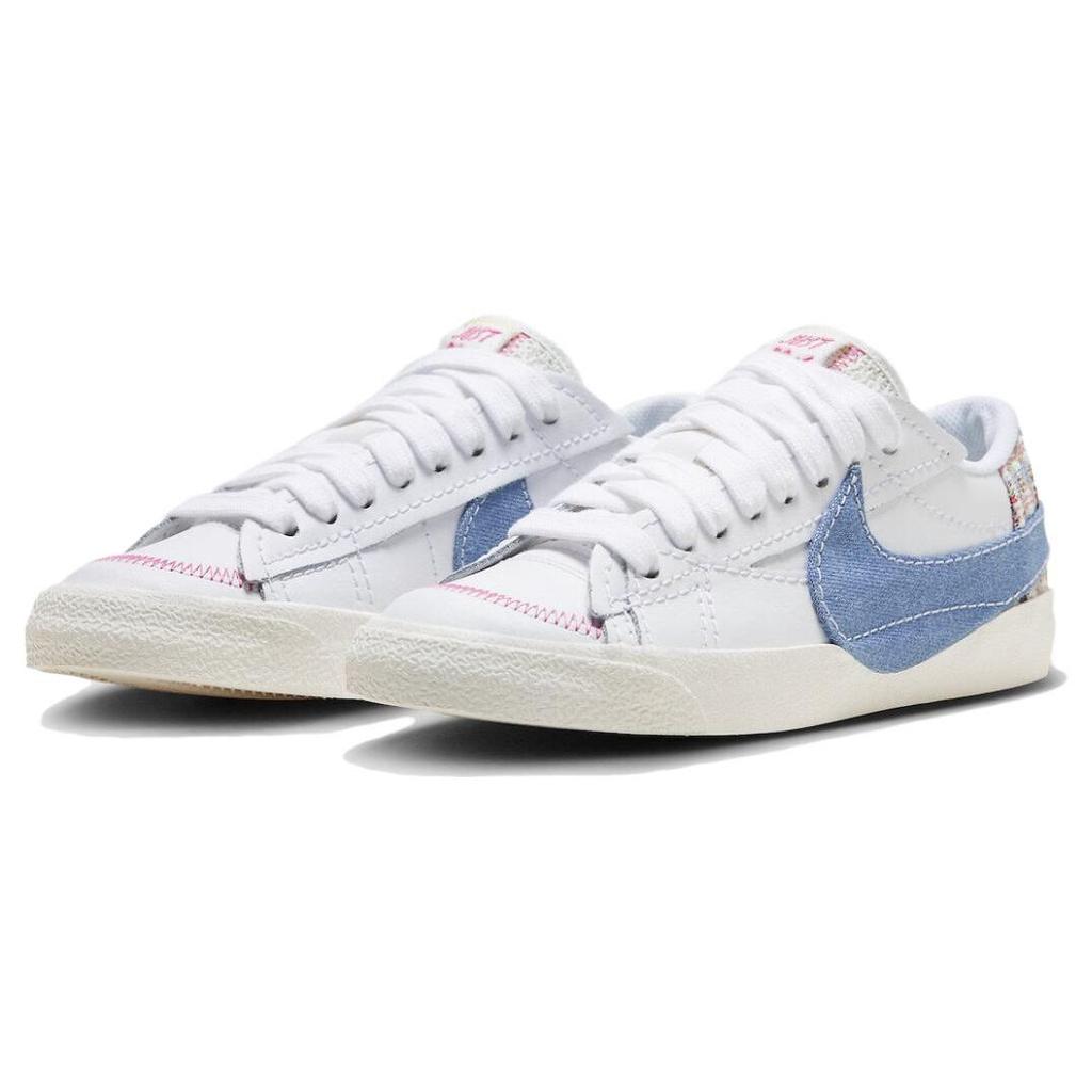 Nike Blazer Low 77 Jumbo Denim Swoosh Men Sneakers White Blue-Whisper Sail FJ7741-141