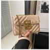 2024 New Trend Shoulder Bag European and American Retro Women's Bag Fashion Solid Color Small Square Bag Creative Lock Crossbody Bag Trend