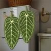 Absorbent Hand Towel Plant Leaf Design For Kitchen Bathroom Cleaning Cloth Quick Dry Kitchen Accessories With Hanging Loop