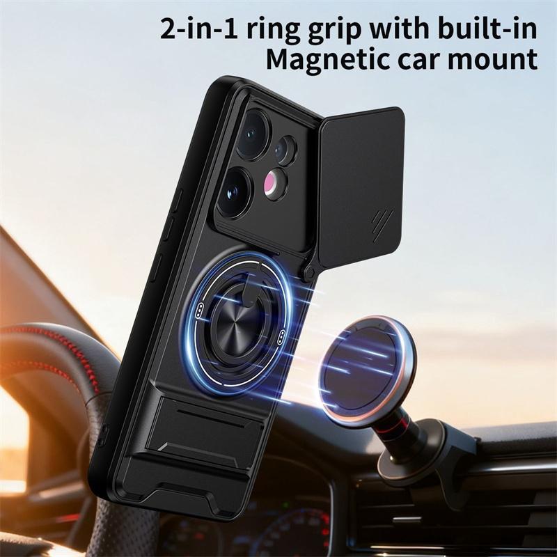 For VIVO V60 V60 Lite Case Camera Protection Upright Stand 360° Ring Magnetic Case All-around Shockproof Cover For VIVO T4 Pro Phone casing