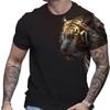 Tiger 3D Printed Short Sleeved T-shirt Summer Breathable Polyester Simple Round Neck Top