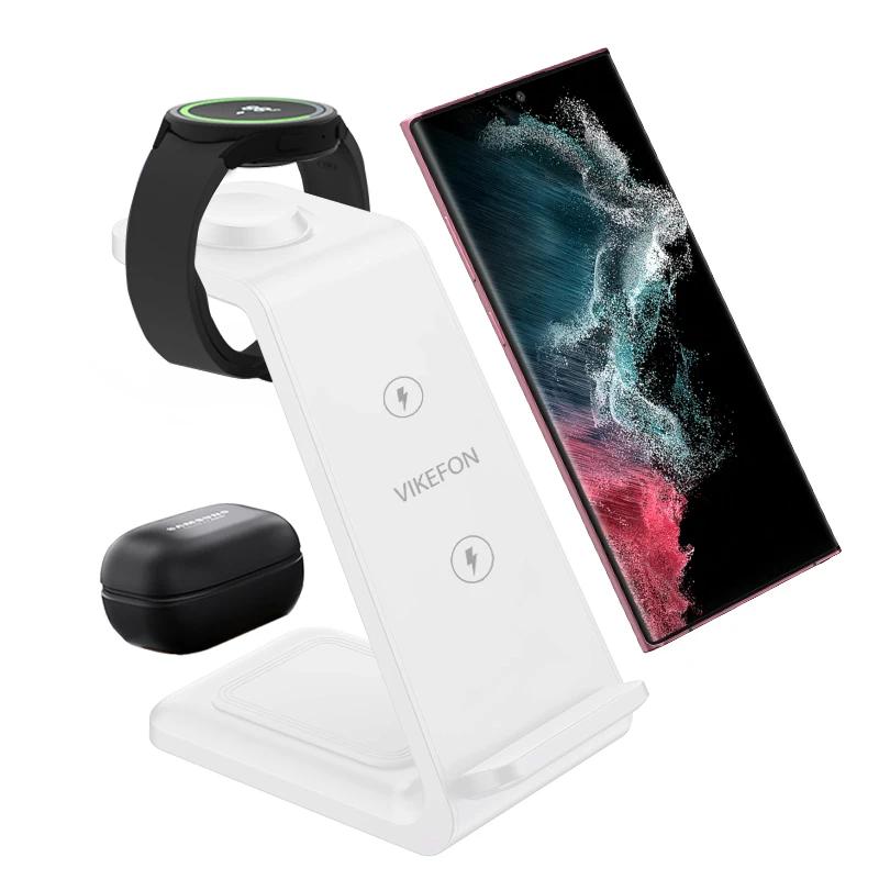Зарядная станция 30 Вт 3 в 1 Беспроводная подставка-зарядка для Samsung S25 S24 S23 Galaxy Watch 7/6/5/4/3/2 Buds3/2/3 Pro Быстрая зарядка