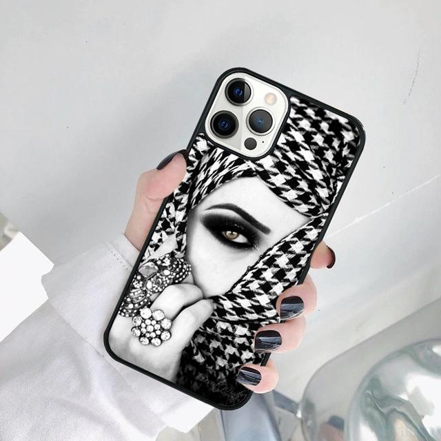 Muslim Islamic Arabic Hijab Face Gril Eyes Koran Phone Case For iPhone 17 Air 15 Pro MAX 16 Plus 14 12 11 13 coque