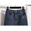 Dimanaf 2025 Plus Size Summer Denim Skirts Women Blue Fashion A-Line Skirt Belt Waist