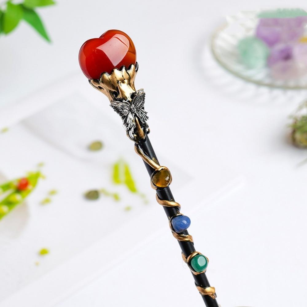 DIY Handmade Crystal Magic Wand Halloween Prop Magic Scepter Creative Fairy Stick Women Girls