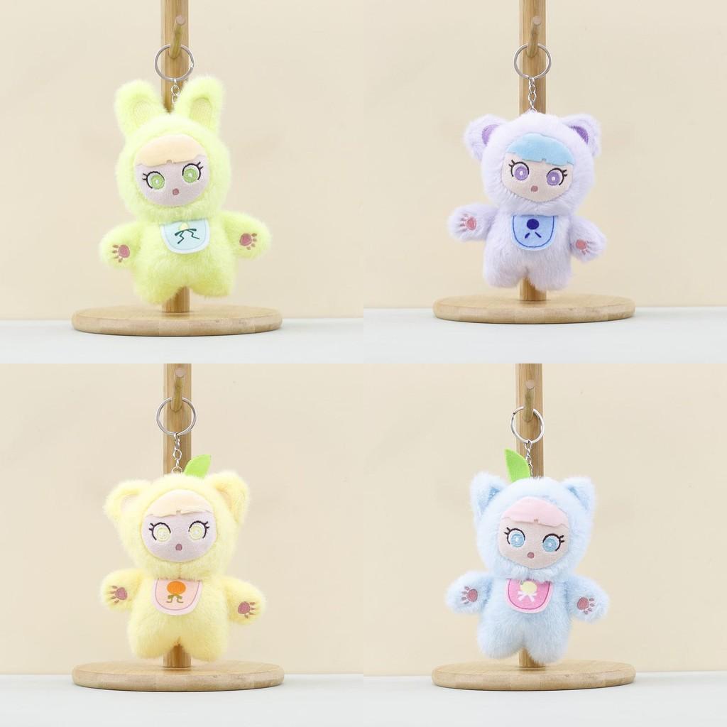 Bunny Transformative Plush Keychain Cartoon Dress Up Rabbit Toy And Keyring
