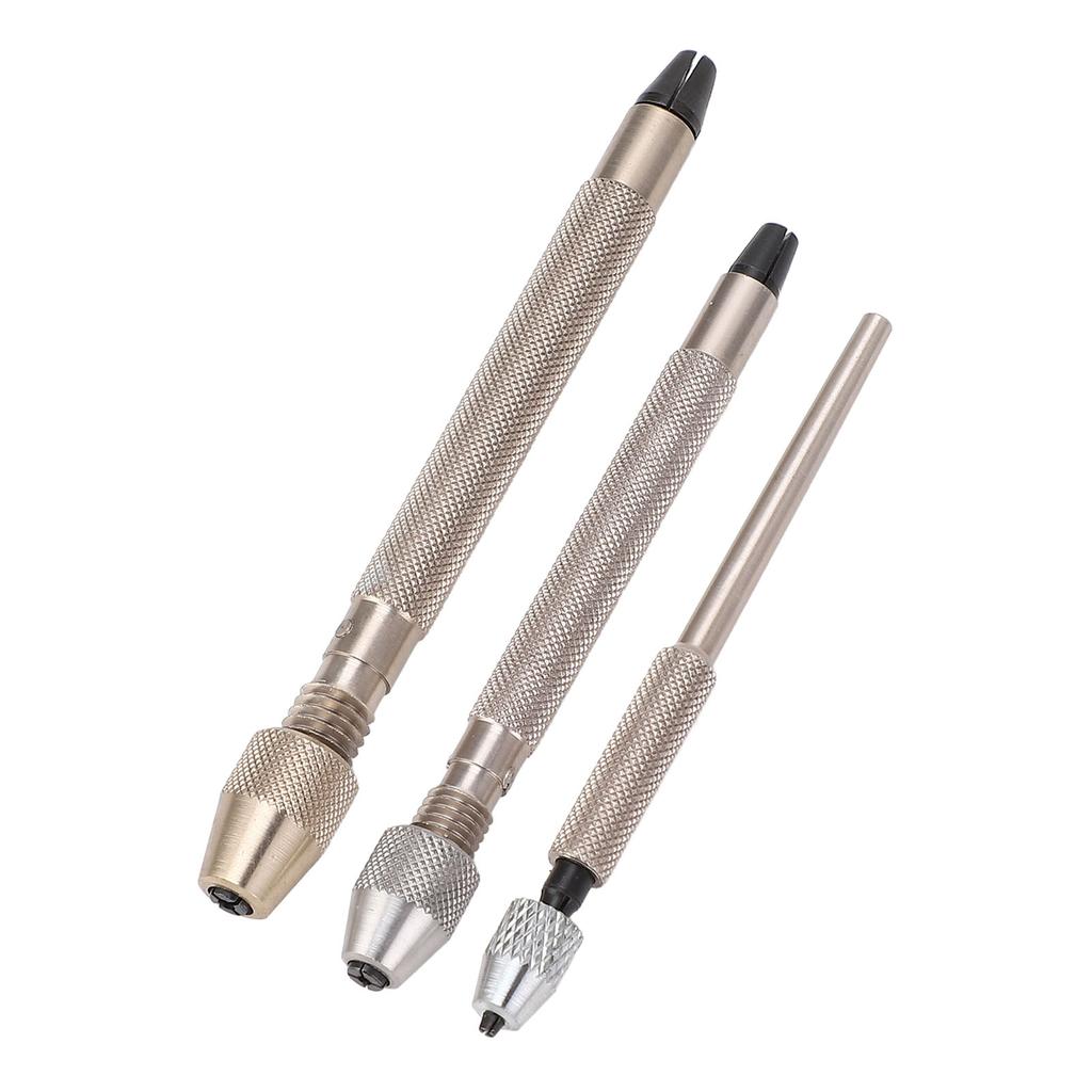3Pcs Pin Vise Hand Drill Bit Set Aluminum Alloy Non Slip Hand Drill Bit Set Watch Repair Tool