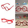 Children's Red and Black Round Horn-Rimmed Glasses Frame for Christmas DIY Fun