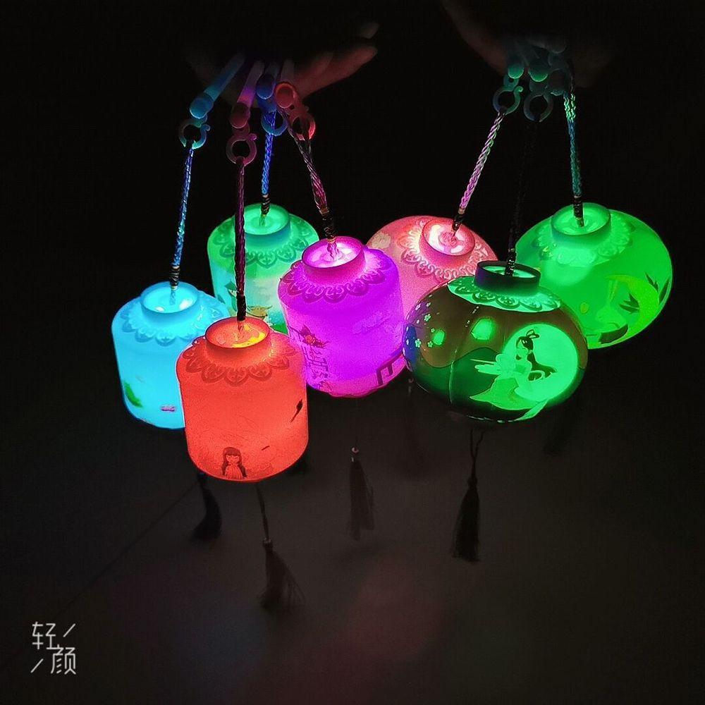 Kids Round Cylinder Pendant Party Gift Children Toys Mid-autumn Lamp LED Lanterns Festival Lanterns