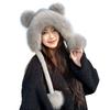 Plush hat female autumn and winter riding warm cute bear ears ear protection winter thickened ear warm cold hat