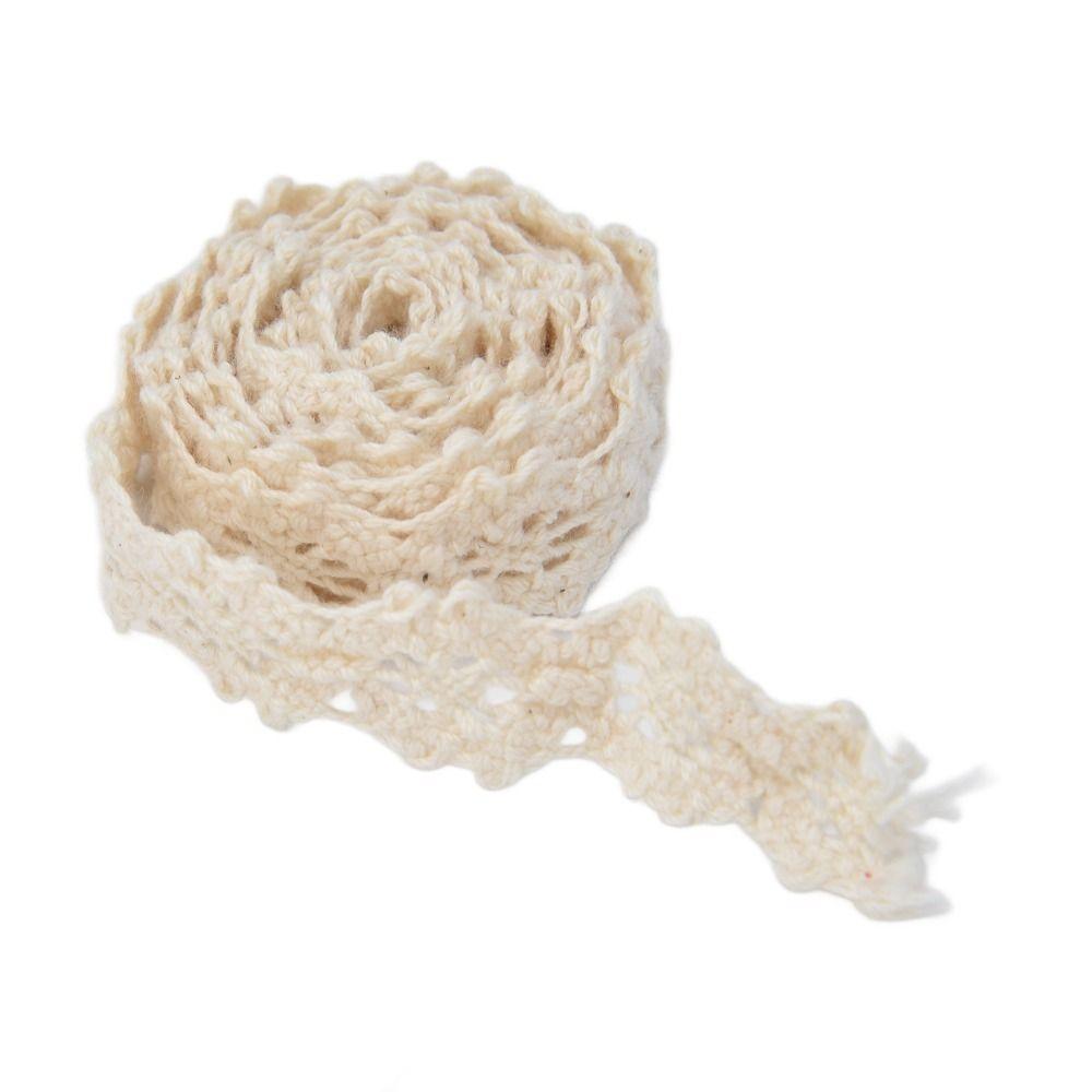 1PCS 15 Yards Length Cotton Lace Trim Wavy Edge Eyelet Lace Retro Style Lace Ribbon Sewing Projects