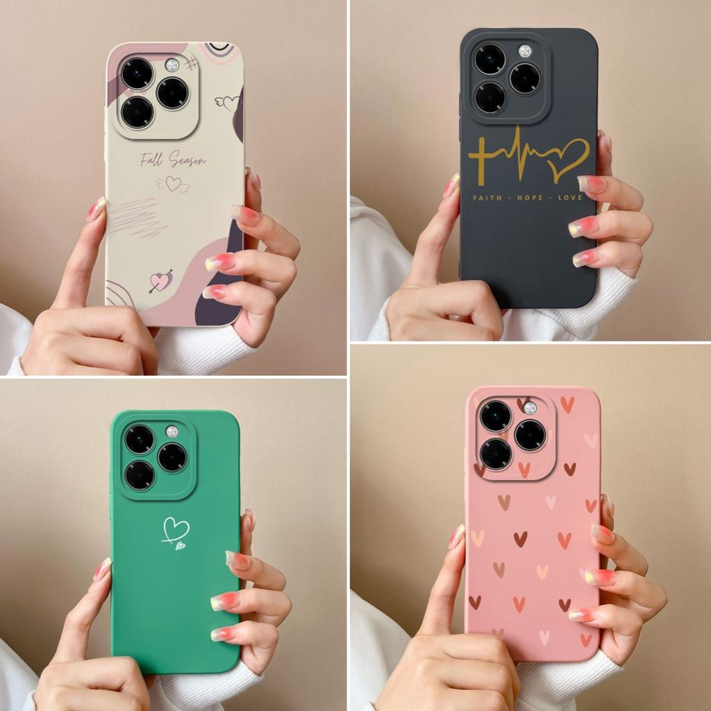 Love Heart Cases For Infinix Hot 50 Pro Plus 50i Smart 9 Note 40X 4G 5G Soft Camera Protection Liquid Slim Silicone Super Shockproof For Infinix Shell
