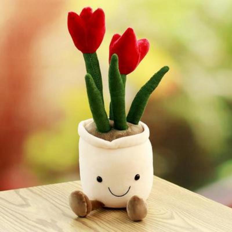 Мягкая игрушка-тюльпан, имитация суккулентного растения, кукла, украшения для дома, небольшой подарок
