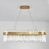 Lux - LED crystal chandelier, elongated, 100cm, brass, gold