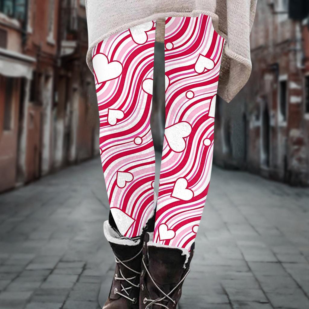 Women's Pants Printed Elastic Soft Cotton Leggings Casual Home Pajamas