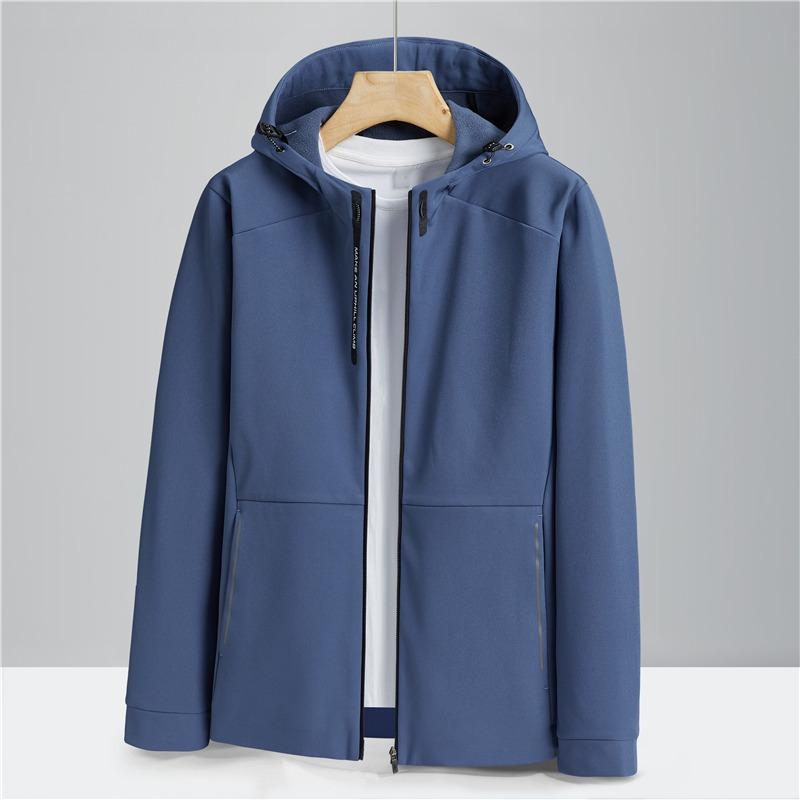 Hooded Soft Shell Jacket Composite Fleece Men's and Women's Version Single Punch Outdoor Clothing Windproof and Waterproof Mountaineering