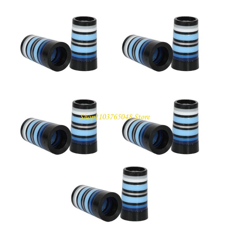 10Pcs Golfing Tapered Ferrules Fit 0.35Inch 0.37Inch Tapered and Parallel Shafts Colorful Striped Golfing Iron Ferrules