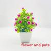 Five Simulate Twenty Roses Flowers Potted Green Plants Decoration Indoor