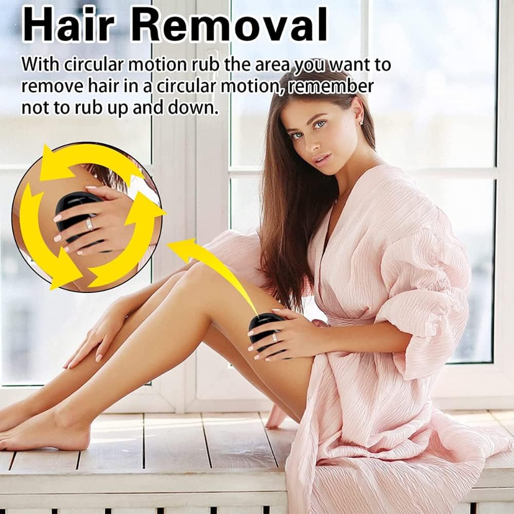 Ластик для волос Crystal Hair Eraser | Многоразовый отшелушивающий инструмент Flawless Magic Removal Stone для безболезненного удаления волос со спины, рук и ног, моющийся и портативный