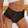 Sexy Mesh Women Lace Underwear Mid-Rise Briefs Hollow Out G String Underpant Solid Comfortable Female Breathable Lingerie