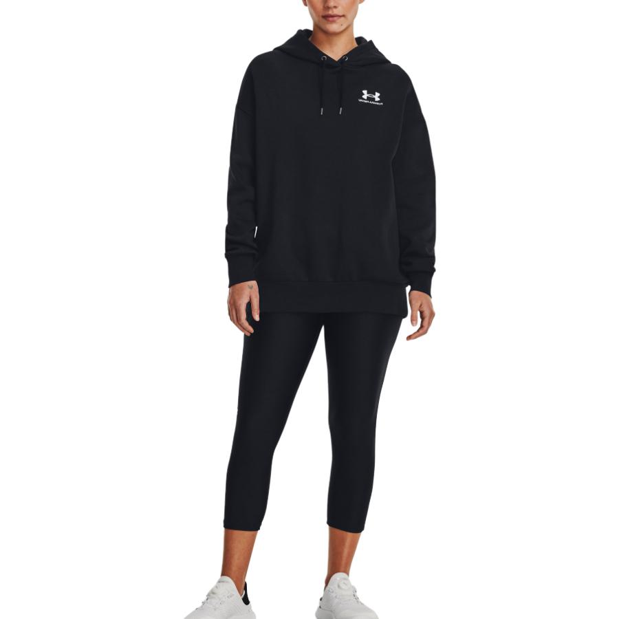 Under Armour Свободная толстовка с капюшоном и принтом букв, женская толстовка с капюшоном, черная 1379495-001