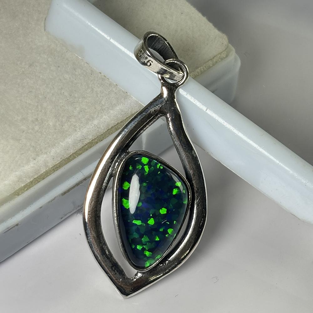 31 Ct Natural Fire Opal Fancy Shape Pendant 925 Sterling Silver