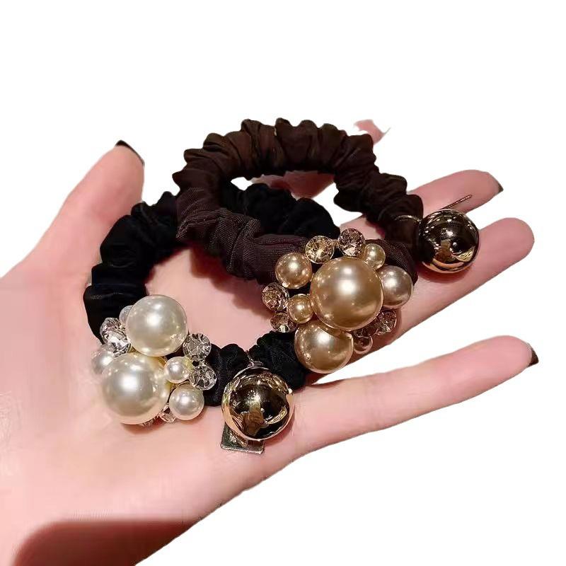 Korean Style High-End Pearl Flower Hair Tie Headband – Elegant Women's Hair Accessory