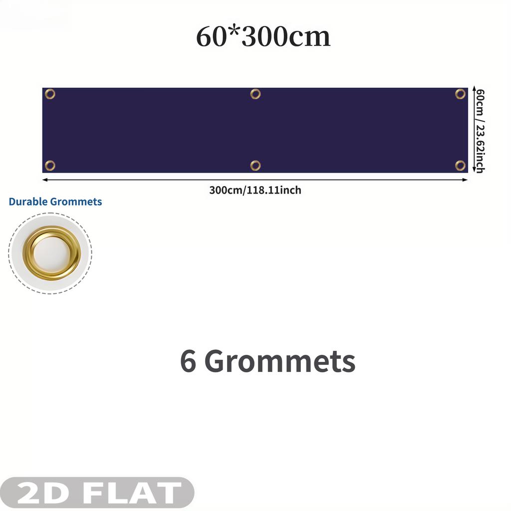2D Плоский 1 шт. Индивидуальный Длинный баннер - Односторонний Баннер, Персонализированный с Любым Дизайном/Текстом/Логотипом, Прочный Полиэстеровый Баннер