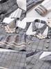 JIURUN Лолита С длинным рукавом Лолита Плюс Мори Милый JK Uniform Косплей Школа Аниме Сладкий Свободный Идеально подходит для Цветения вишни Мечтательный Милый Серый Галстук Кейп Шляпа