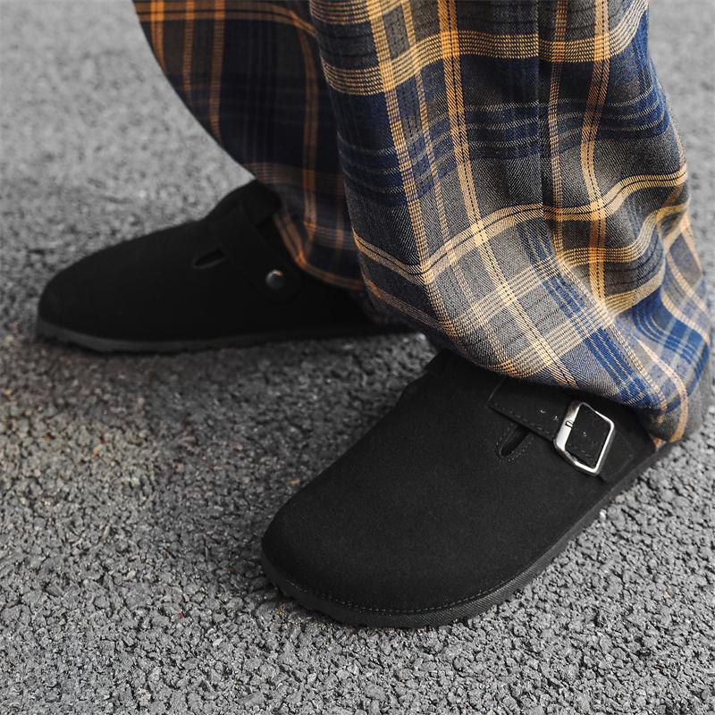 Мужские мюли 2025 года с поддержкой свода стопы, унисекс, классические пляжные биркенштоки, мужская обувь, мужские замшевые сандалии, ретро-пробки