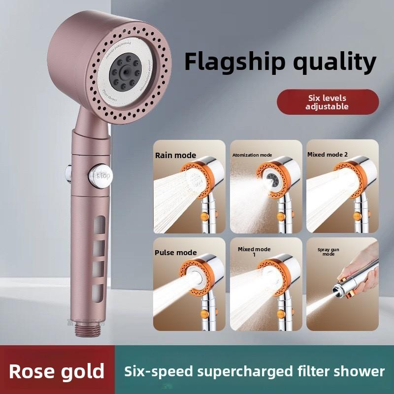 Высоконапорная водосберегающая фильтрующая душевая лейка 5 режимов ручная душевая лейка одна кнопка стоп аксессуары для ванной комнаты