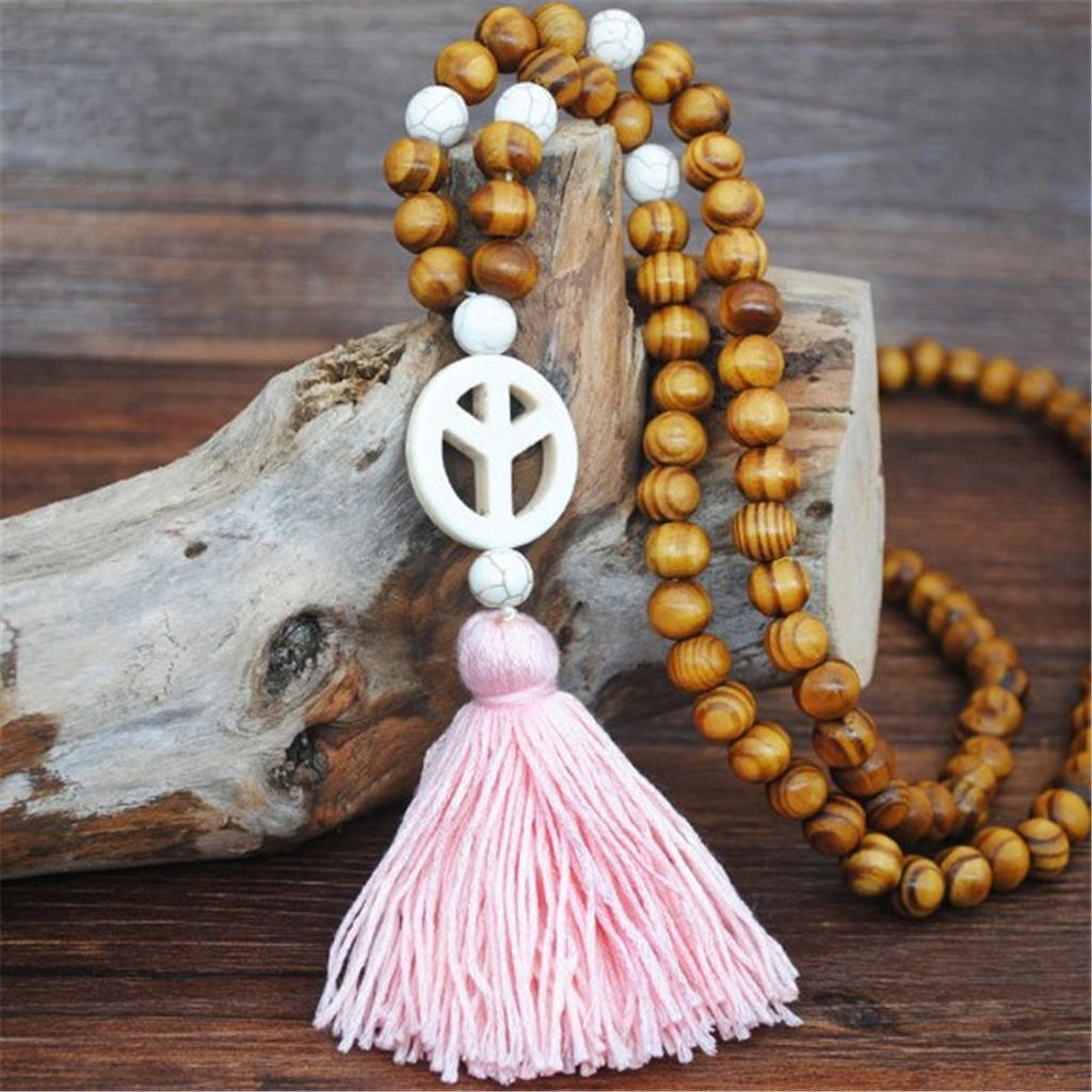 Elegant Long Tassel Pendant Sweater Women Turquoise Beads Necklace Chain Jewelry