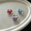 VENTFILLE 925 Sterling Silver Glazed Candy Love Ring for Women Dopamine Sweet Korean Style Jewelry Gift Dropship